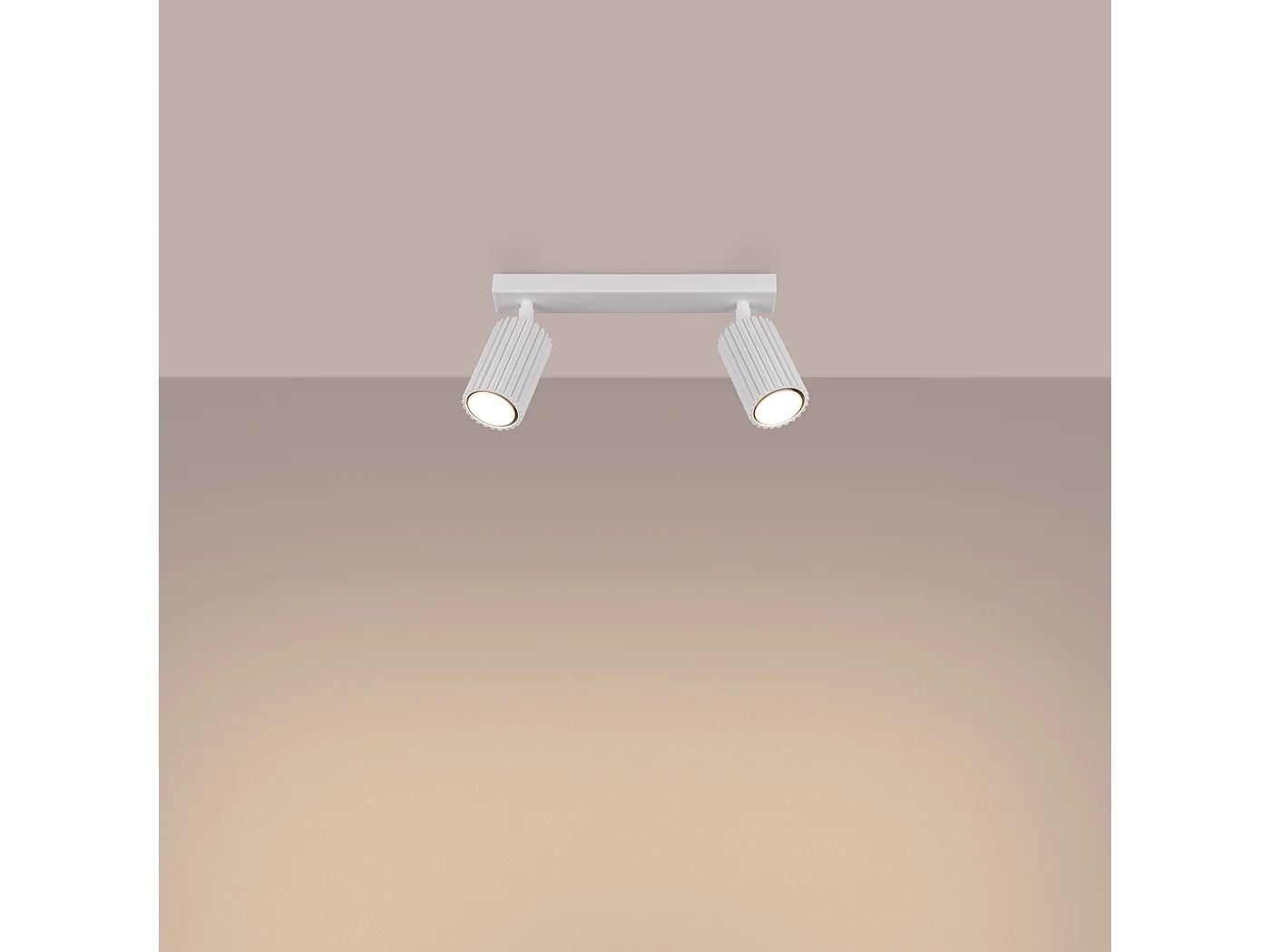 Plafonnier Gloow minimaliste en aluminium - 2 sources lumineuses 3000K - L.30 x H.16,5 cm - blanc