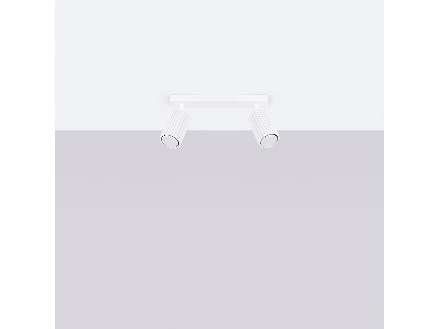 Plafonnier Gloow minimaliste en aluminium - 2 sources lumineuses 3000K - L.30 x H.16,5 cm - blanc