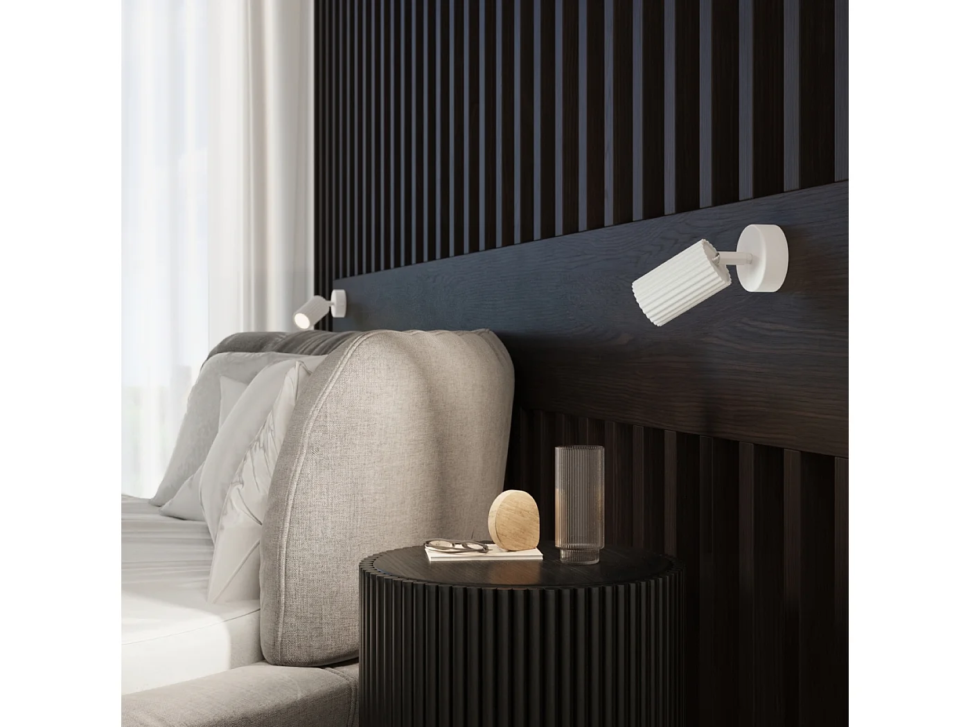 Plafonnier Gloow minimaliste en aluminium - 2 sources lumineuses 3000K - L.30 x H.16,5 cm - blanc