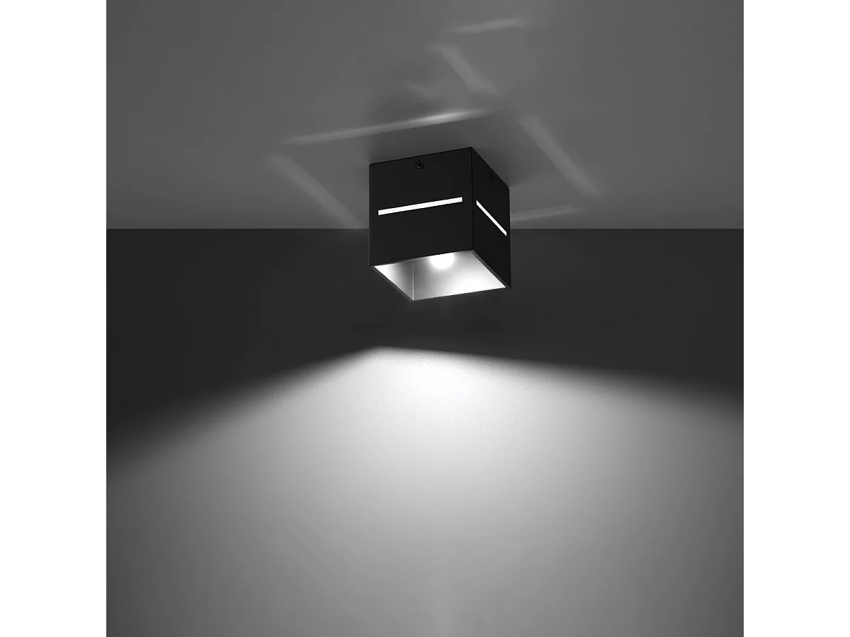 Plafonniers Zorbo moderne en aluminium - 1 sources lumineuses 4000K - L.10 x H.10 cm - noir