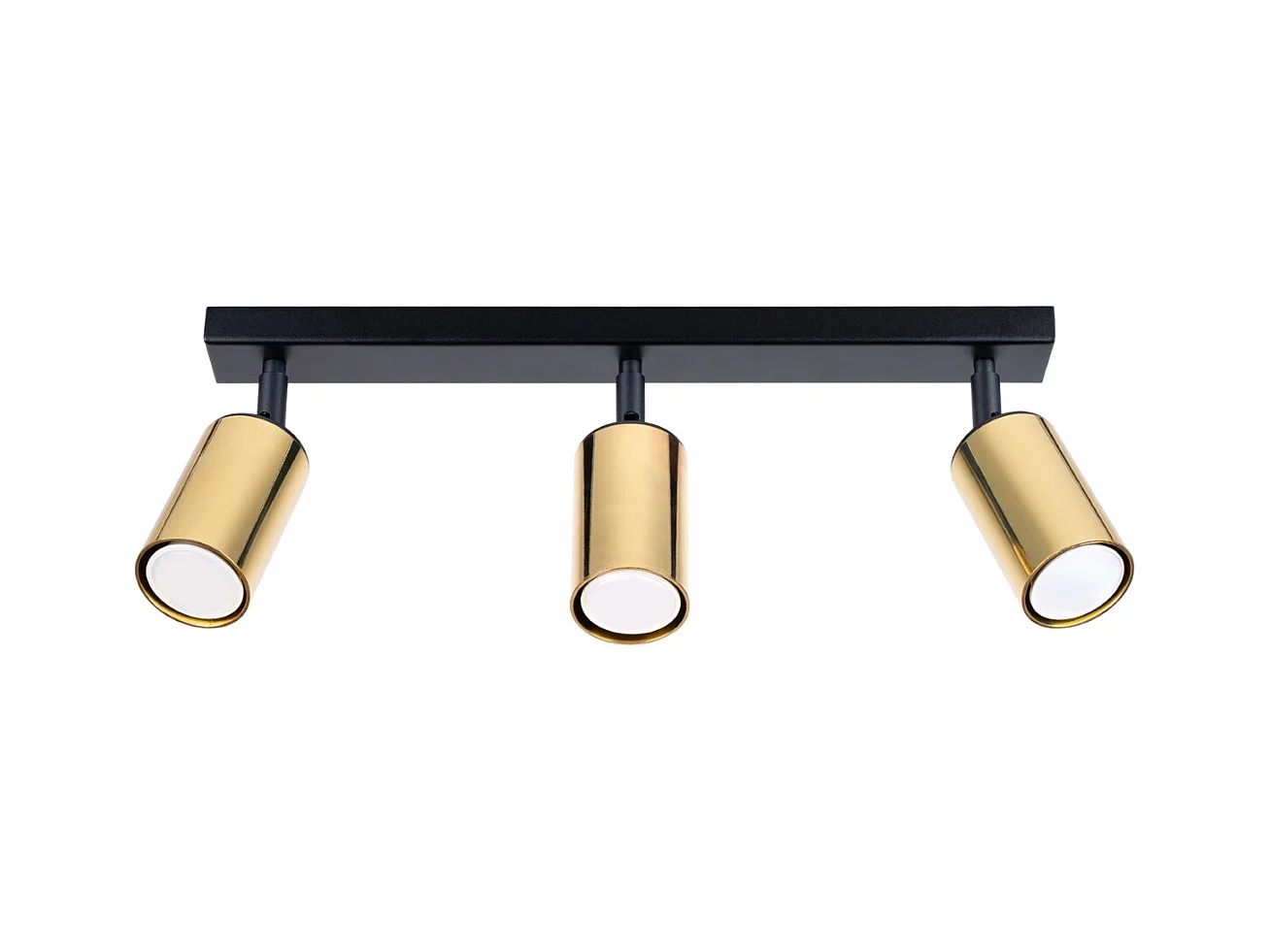 Plafonniers Glois moderne en acier - 3 sources lumineuses 3000K - L.45 x H.18,5 cm - or noir