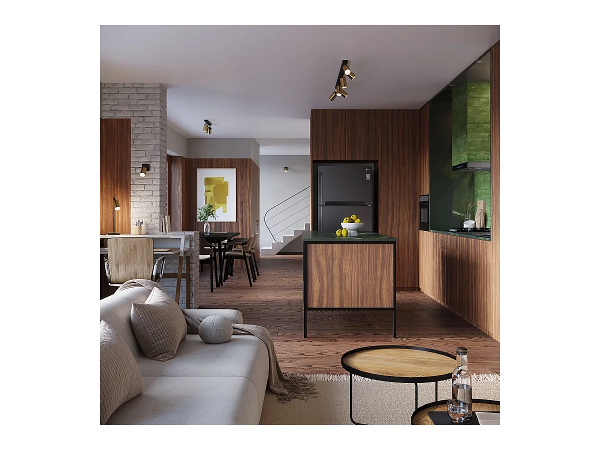 Plafonniers Glois moderne en acier - 3 sources lumineuses 3000K - L.45 x H.18,5 cm - or noir