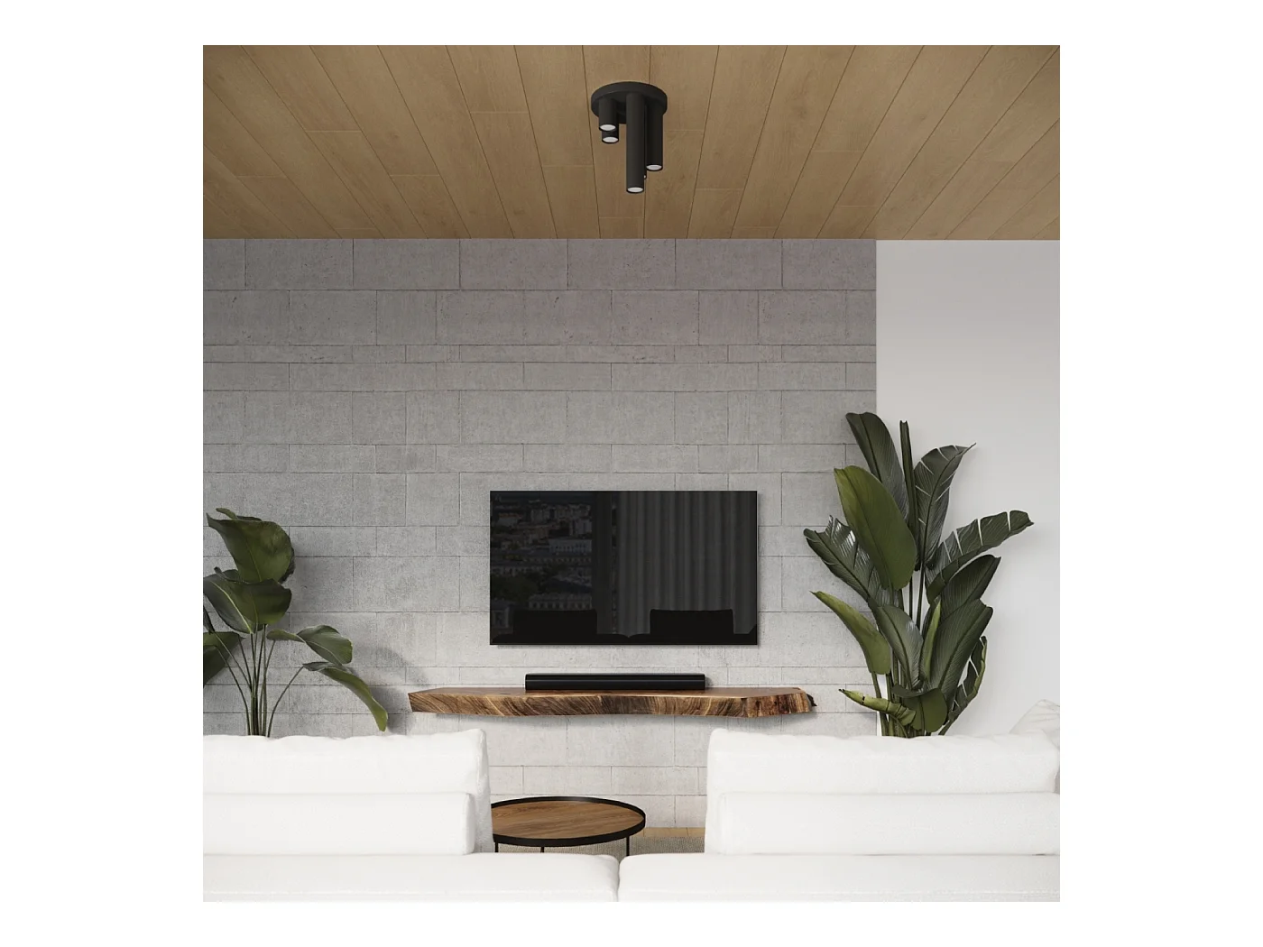 Lampa sufitowa nowoczesny Toris, stal - 5 źródło światła 3000K - L.25 x H.33 cm - czarny