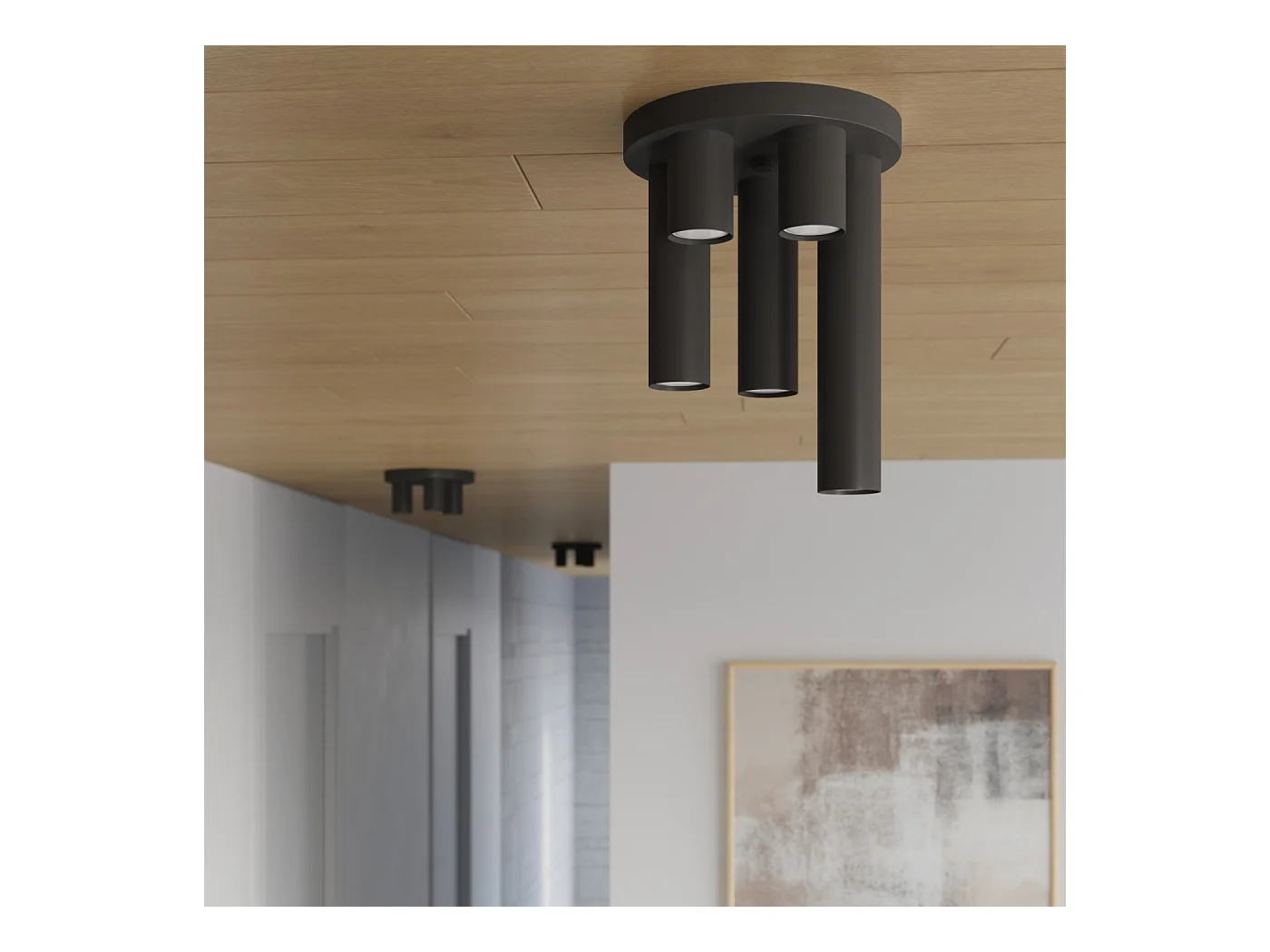 Lampa sufitowa nowoczesny Toris, stal - 5 źródło światła 3000K - L.25 x H.33 cm - czarny