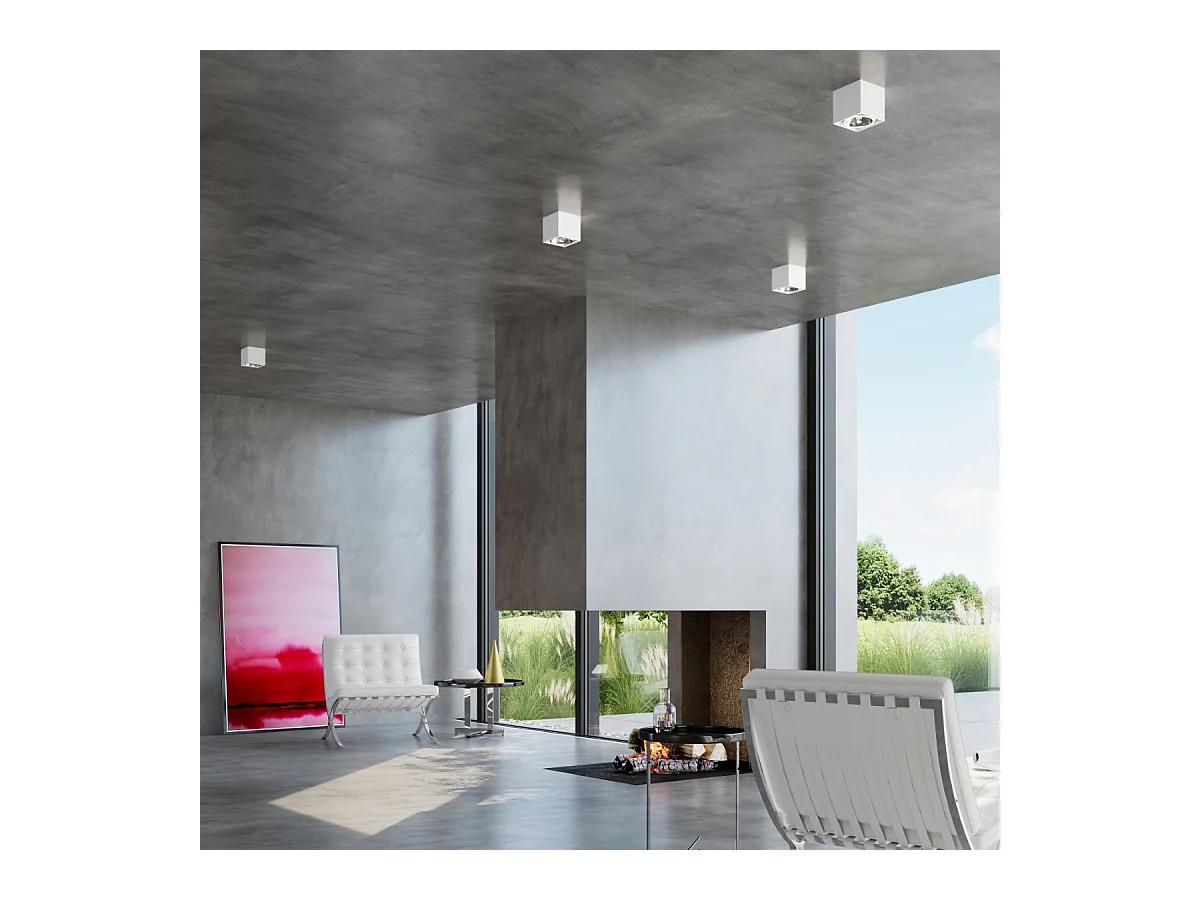 Plafondlampen Nexiflex modern van  - 1 lichtbronnen 3000K - L.12 x H.11 cm - wit