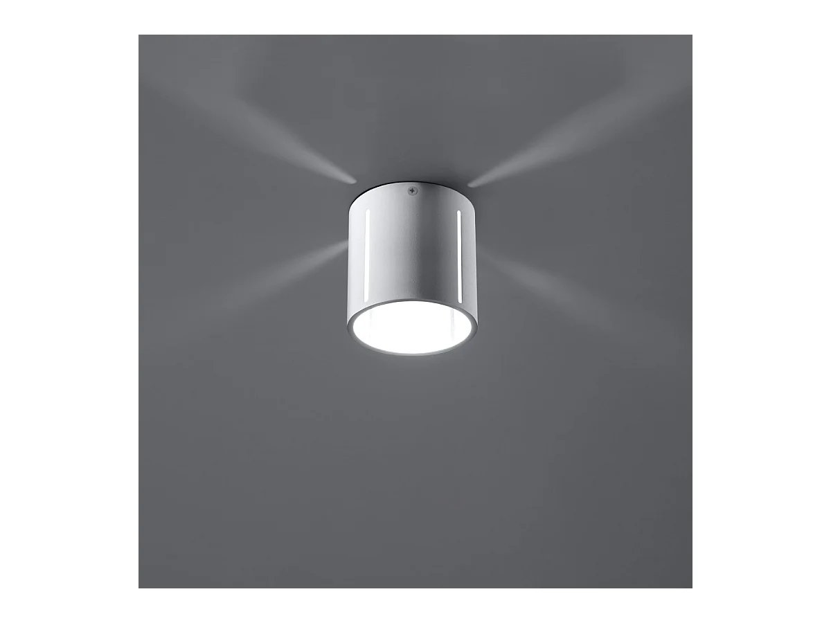 Lampade da soffitto Brich moderno di alluminio - 1 sorgenti luminose 4000K - L.10 x A.10 cm - bianco