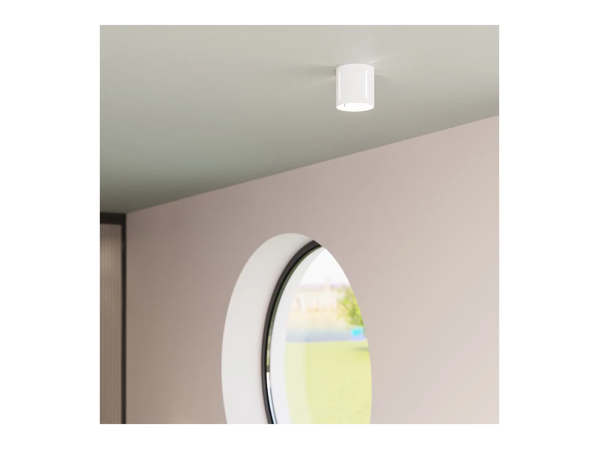 Lampade da soffitto Brich moderno di alluminio - 1 sorgenti luminose 4000K - L.10 x A.10 cm - bianco