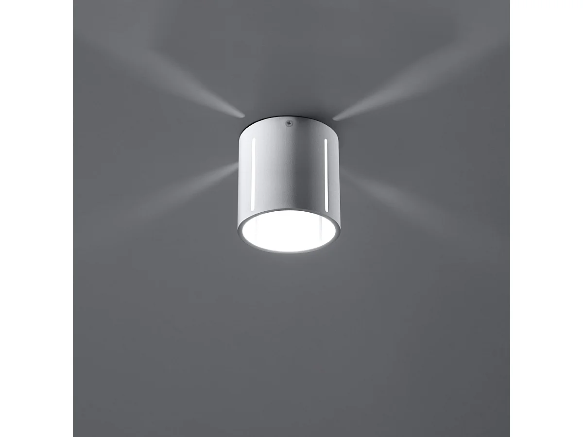 Plafonniers Brich moderne en aluminium - 1 sources lumineuses 4000K - L.10 x H.10 cm - blanc