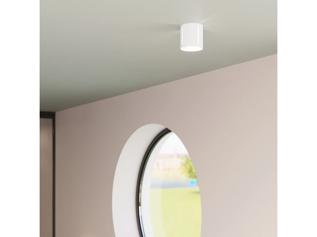 Plafonniers Brich moderne en aluminium - 1 sources lumineuses 4000K - L.10 x H.10 cm - blanc