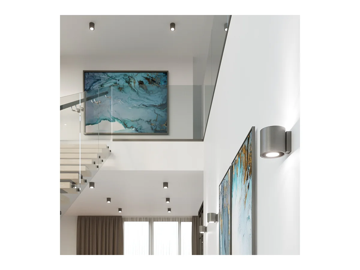 Plafonniers Celeris moderne en aluminium - 1 sources lumineuses 4000K - L.10 x H.10 cm - anthracite