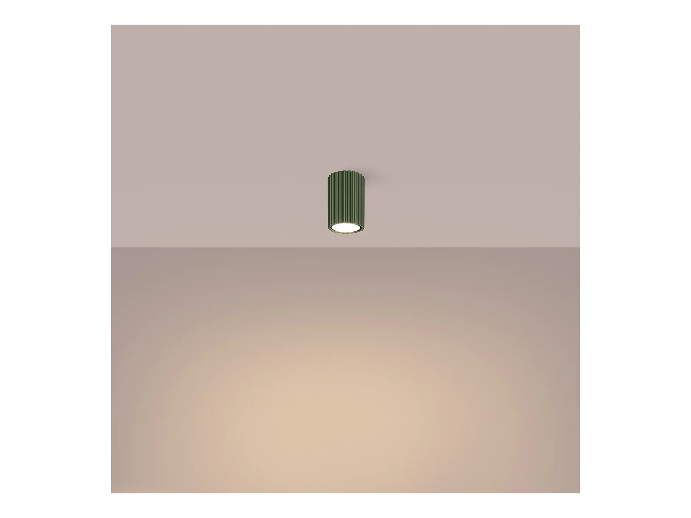 Plafonnier Gloow minimaliste en aluminium - 1 sources lumineuses 4000K - L.6,5 x H.10 cm - vert olive