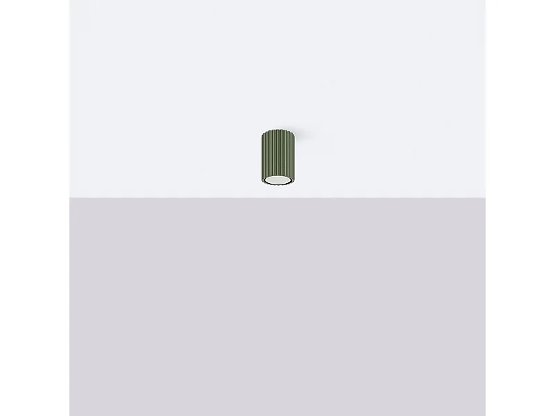 Plafondlamp Gloow minimalistisch van  - 1 lichtbronnen 4000K - L.6,5 x H.10 cm - olijfgroen