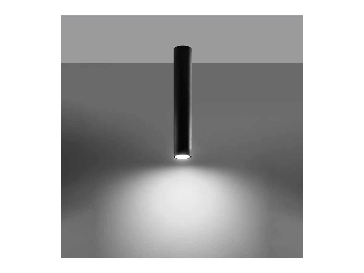 Plafony nowoczesny Toris, stal - 1 źródło światła 4000K - L.6 x H.40 cm - czarny