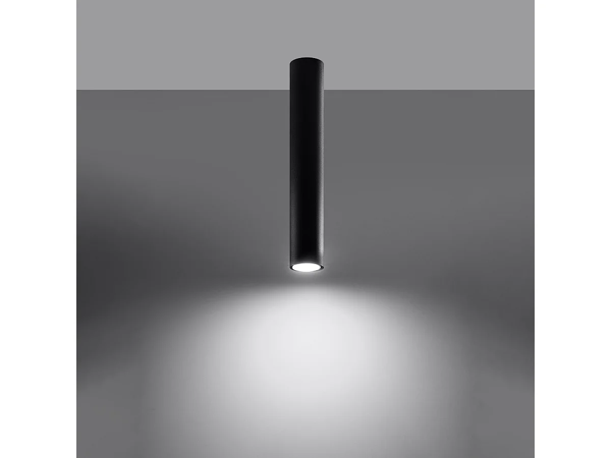 Plafonniers Toris moderne en acier - 1 sources lumineuses 4000K - L.6 x H.40 cm - noir