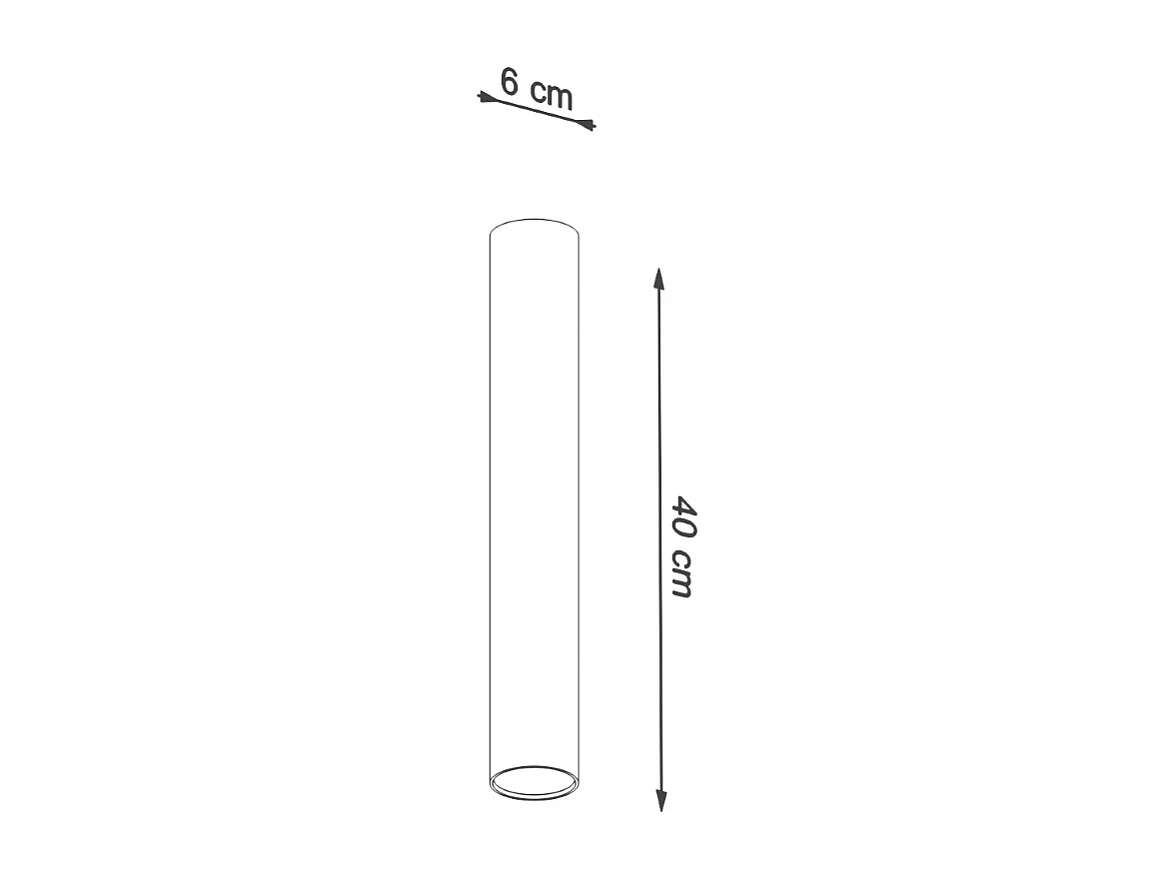 Plafonniers Toris moderne en acier - 1 sources lumineuses 4000K - L.6 x H.40 cm - noir