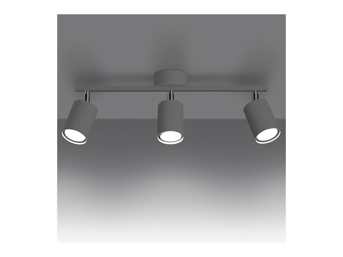 Plafony minimalistyczny Torim, stal - 3 źródło światła 4000K - L.46 x H.20 cm - biały