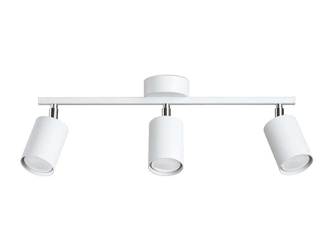 Plafonniers Torim minimaliste en acier - 3 sources lumineuses 4000K - L.46 x H.20 cm - blanc
