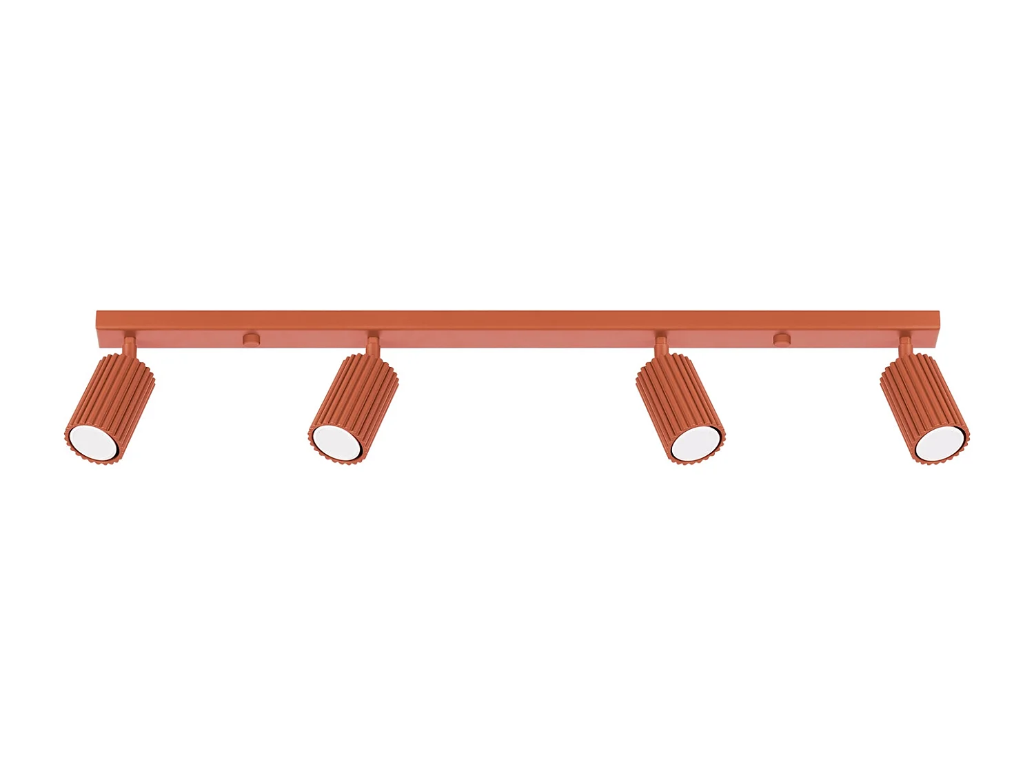 Plafonnier Gloow minimaliste en aluminium - 4 sources lumineuses 4000K - L.81 x H.16,5 cm - ocre rouge