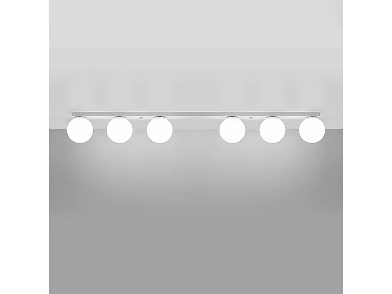 Plafondlampen Zynfi modern van  - 6 lichtbronnen 3000K - L.120 x H.14,5 cm - wit