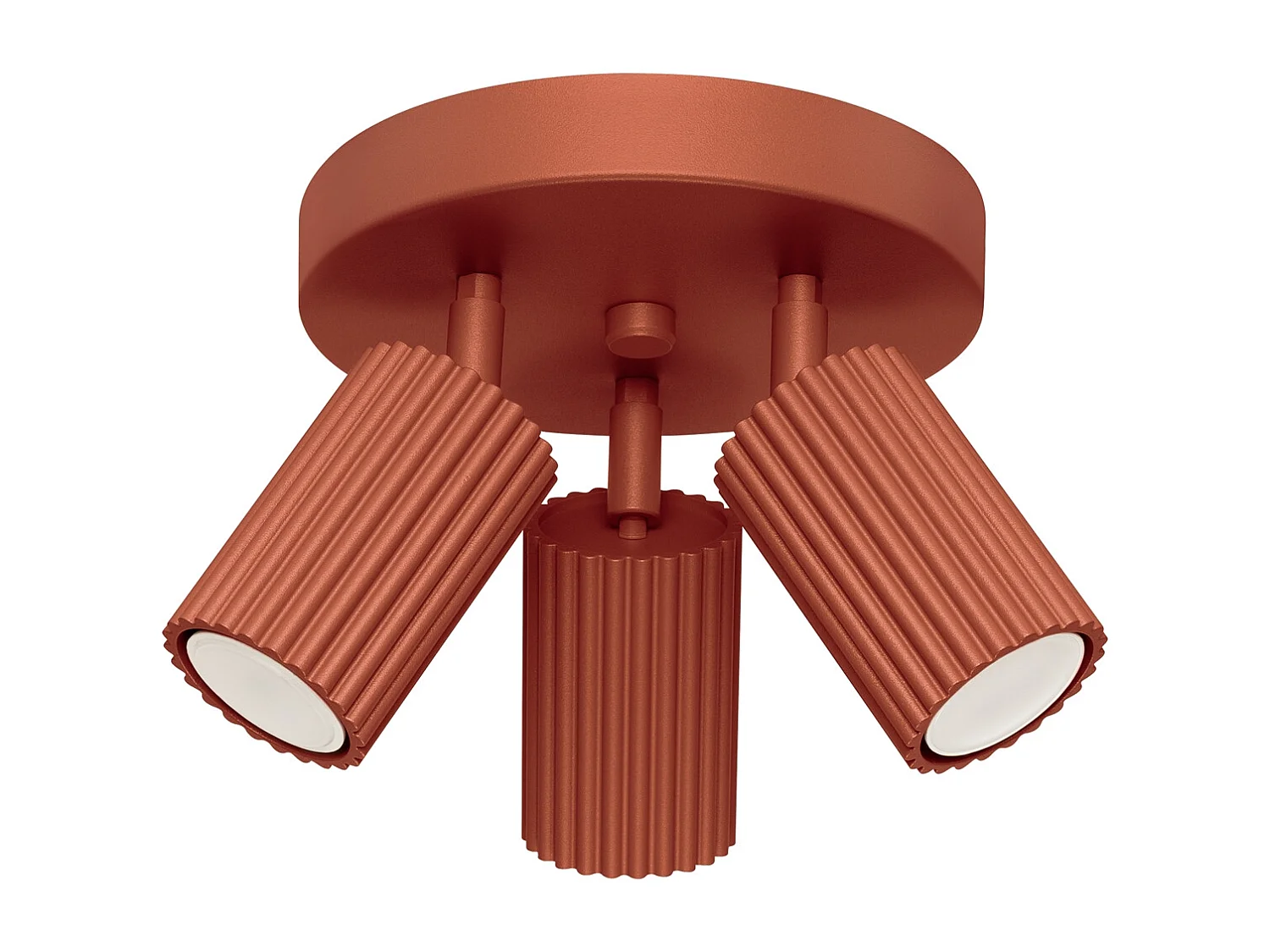 Plafonnier Gloow minimaliste en aluminium - 3 sources lumineuses 3000K - L.19,5 x H.18 cm - ocre rouge