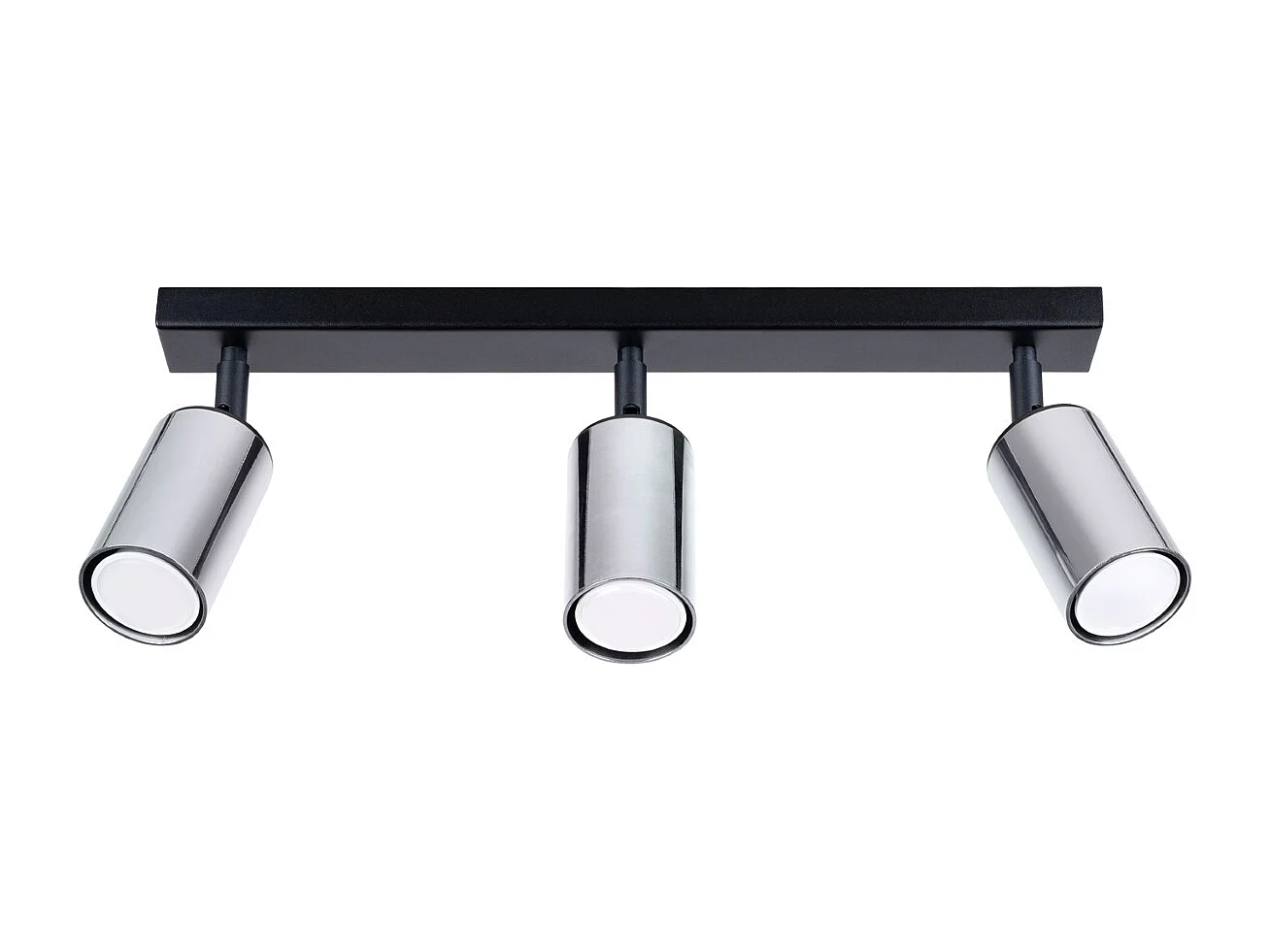 Plafonniers Glois moderne en acier - 3 sources lumineuses 4000K - L.45 x H.18,5 cm - noir/chromé