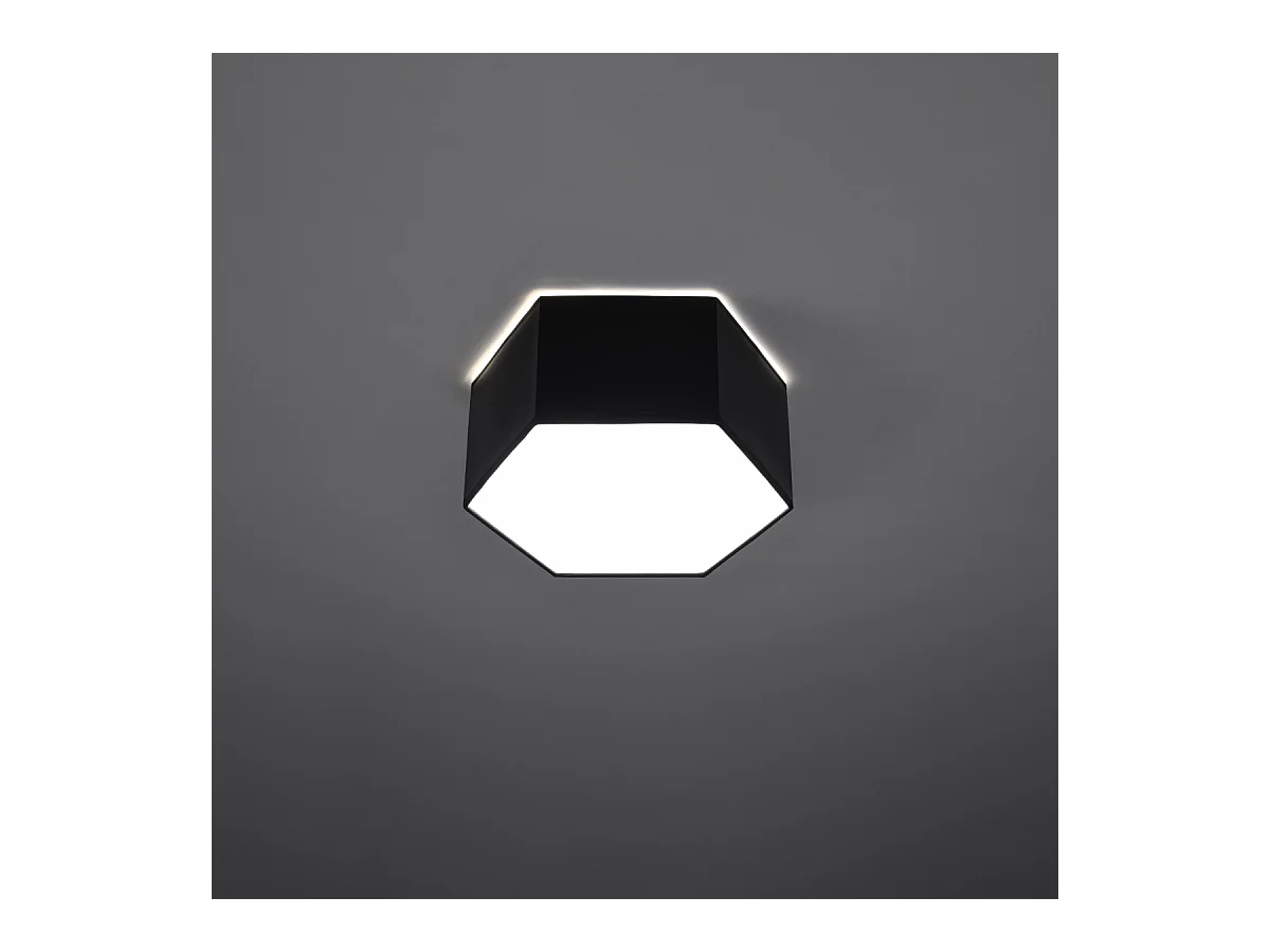 Plafony nowoczesny Solinia, PVC - 2 źródło światła 4000K - L.30.5 x H.13.5 cm - czarny