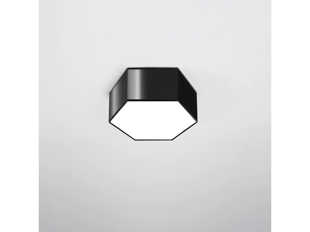 Plafonniers Solinia moderne en PVC - 2 sources lumineuses 4000K - L.30,5 x H.13,5 cm - noir