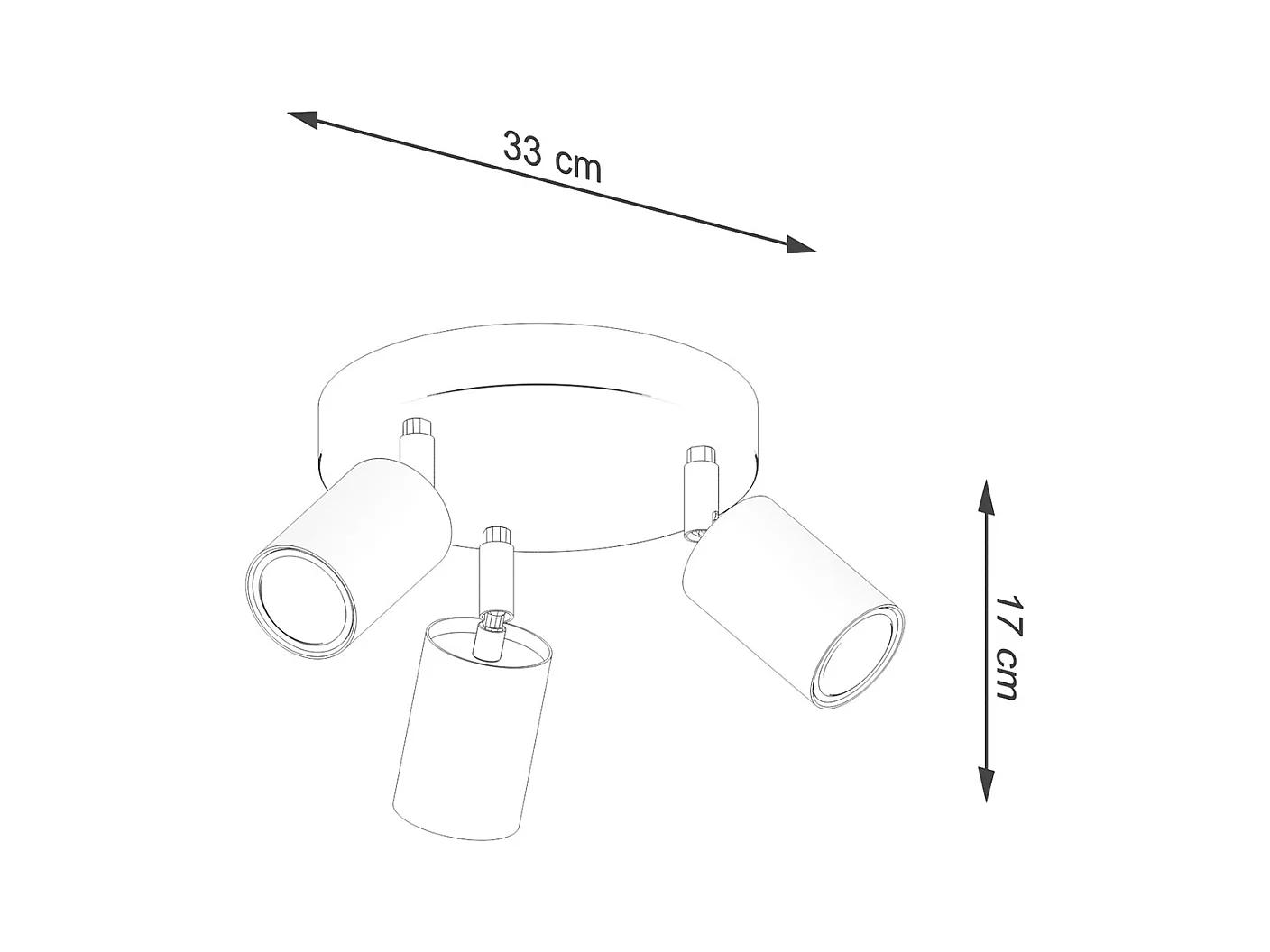 Lampade da soffitto Flare scandinavo di acciaio/legno - 3 sorgenti luminose 4000K - L.33 x A.17 cm - legno bianco