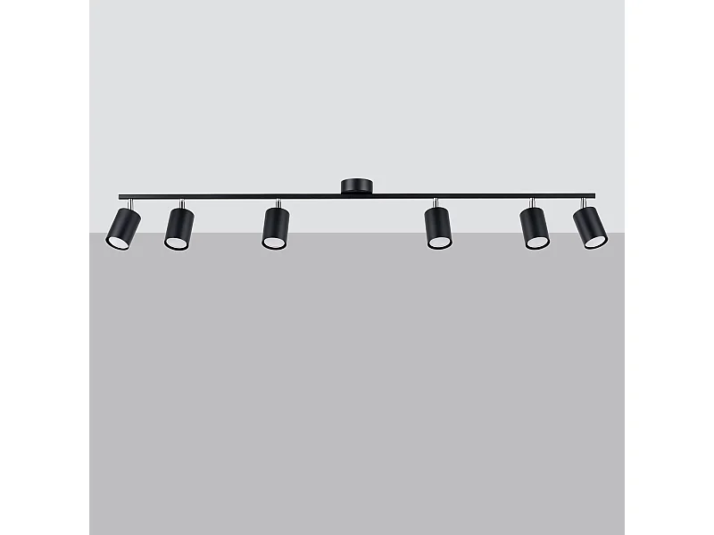 Deckenlampen Torim modern aus  Stahl - 6 lichtquellen 4000K - L.135 x H. cm - Schwarz