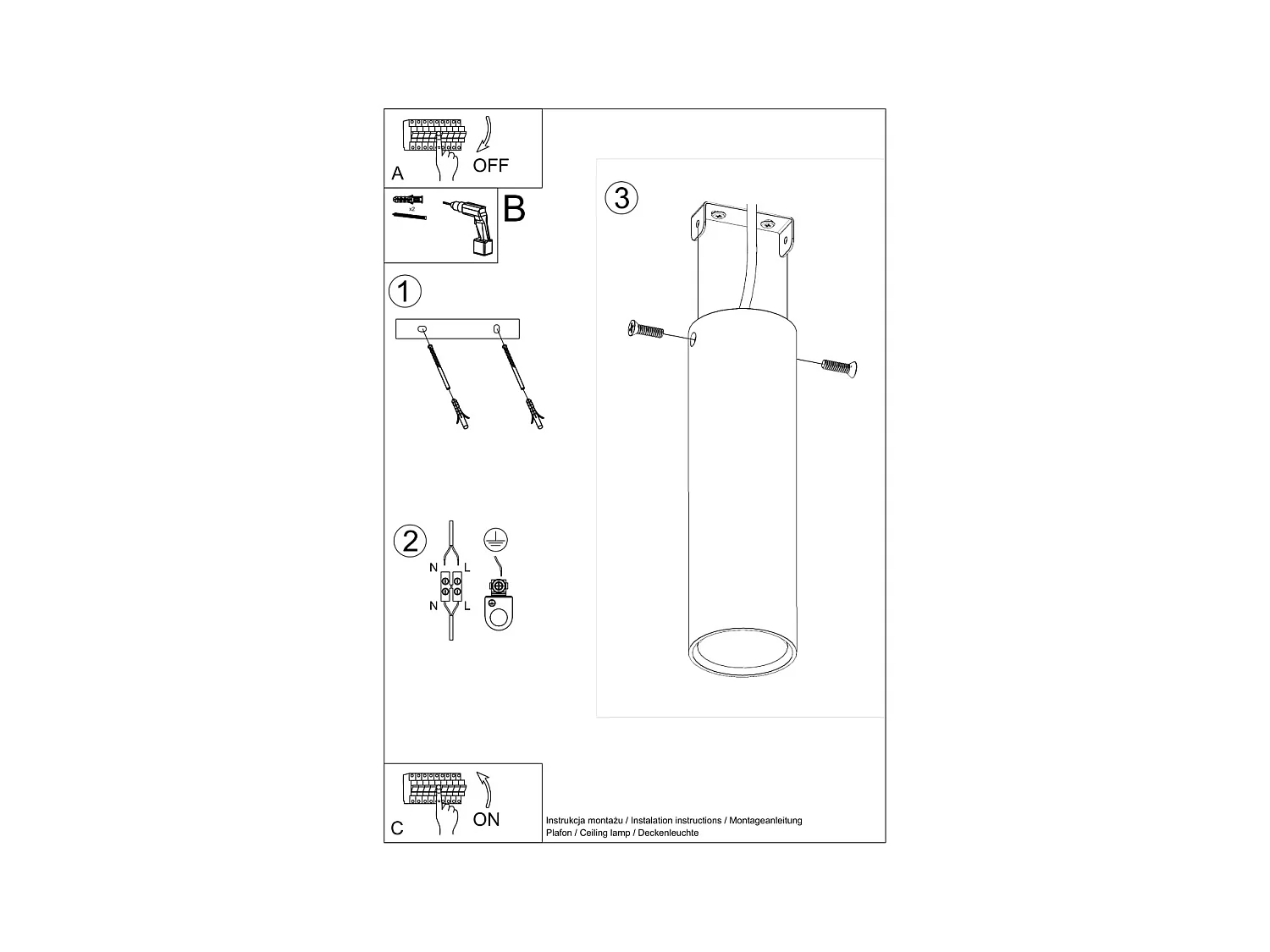 Plafondlampen Toris modern van  - 1 lichtbronnen 4000K - L.6 x H.20 cm - wit