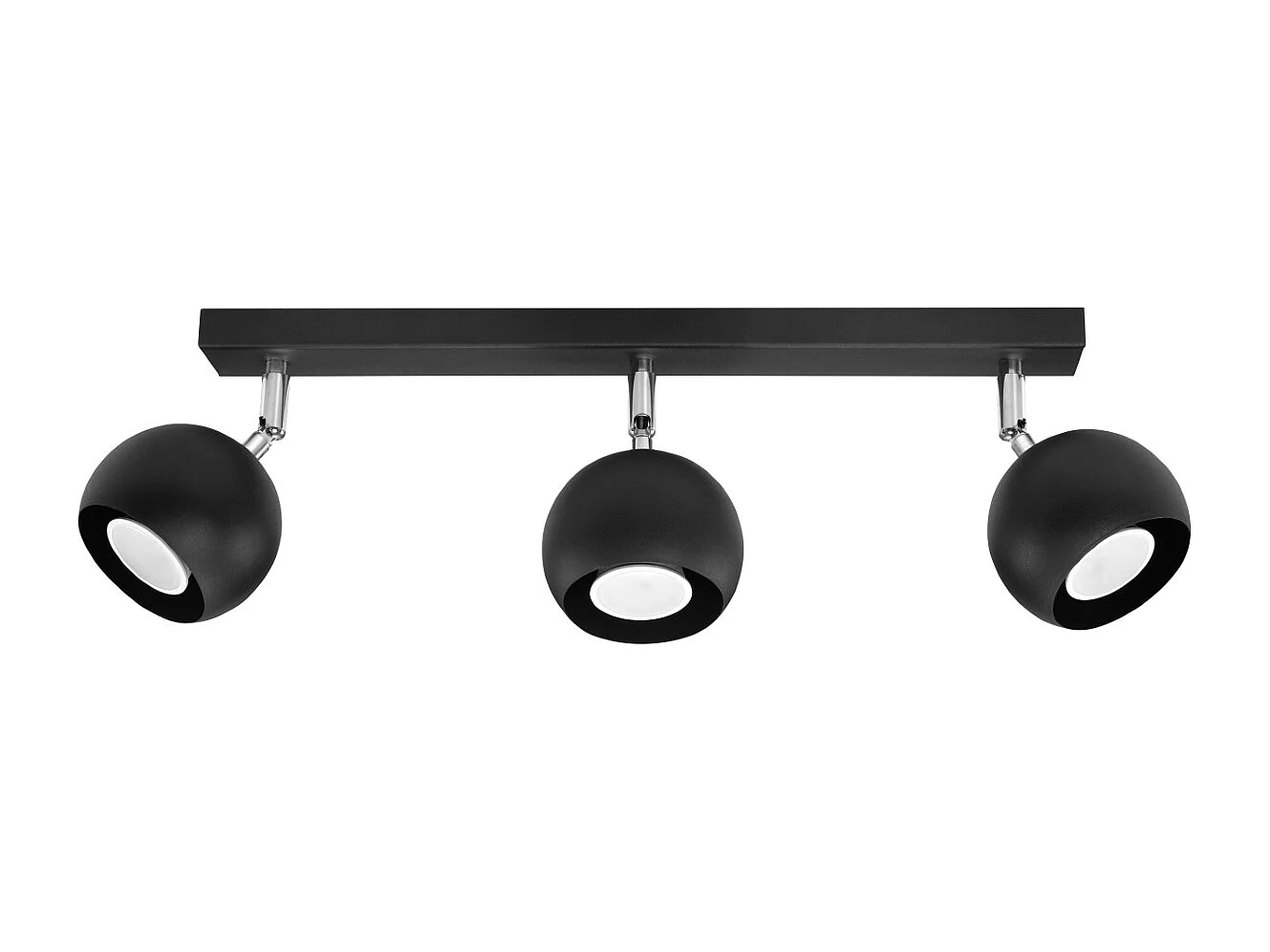 Plafonniers Rayis moderne en acier - 3 sources lumineuses 4000K - L.45 x H.16 cm - noir