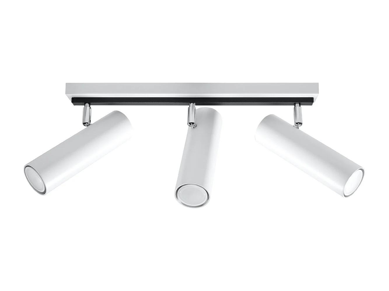 Plafonniers Invicta moderne en acier - 3 sources lumineuses 4000K - L.45 x H.20 cm - blanc