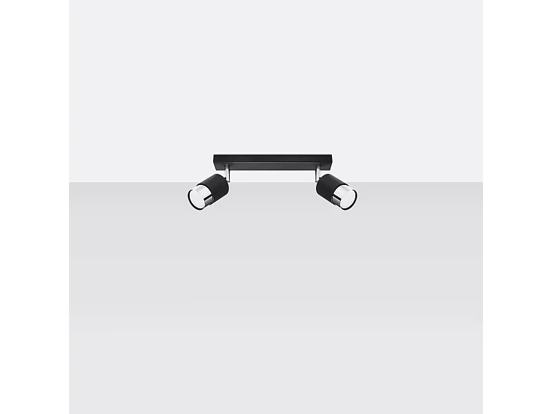 Plafondlampen Alvor modern van  - 2 lichtbronnen 4000K - L.30 x H.18 cm - zwart/chroom