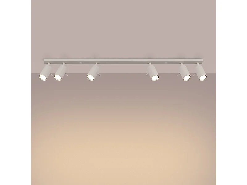 Lampa sufitowa nowoczesny Briix, stal - 6 źródło światła 3000K - L.117 x H.17 cm - beżowy