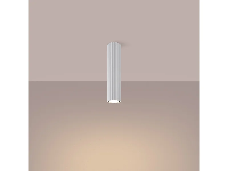 Luminária de teto Gloow minimalista, alumínio - 1 fontes de luz 3000K - L.6.5 x H.30 cm - branco