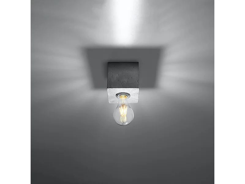 Plafonniers Zxina industriel en béton - 1 sources lumineuses 3000K - L.10 x H.10 cm - gris