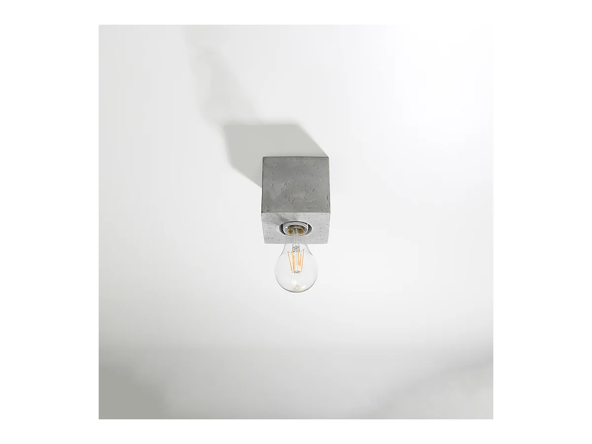 Plafonniers Zxina industriel en béton - 1 sources lumineuses 3000K - L.10 x H.10 cm - gris