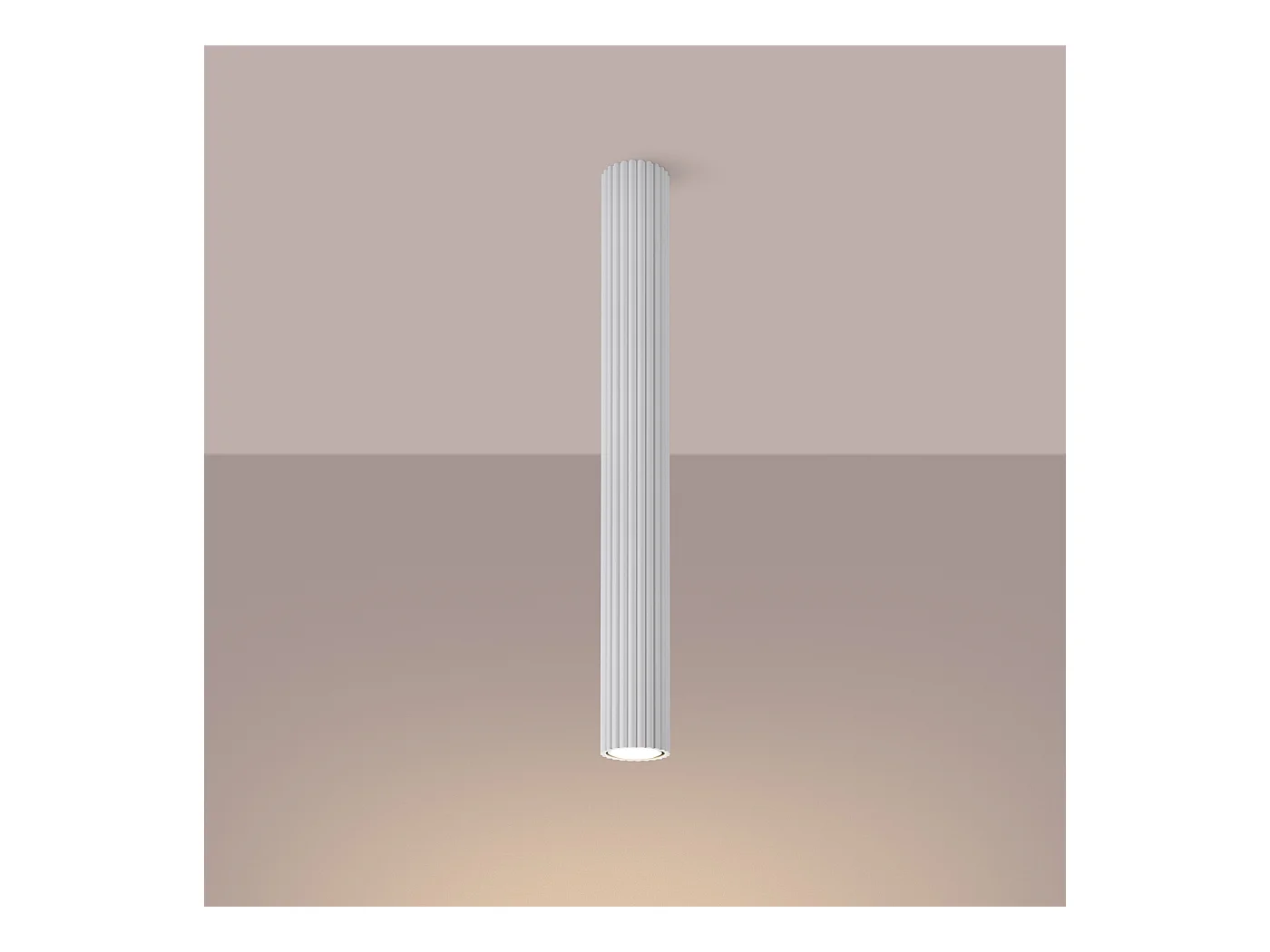 Plafonnier Gloow minimaliste en aluminium - 1 sources lumineuses 4000K - L.6,5 x H.60 cm - blanc
