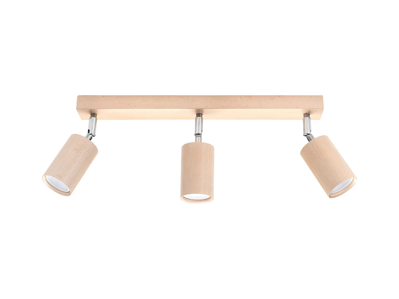 Lampade da soffitto Vorix scandinavo di legna - 3 sorgenti luminose 4000K - L.45 x A.20 cm - legno naturale