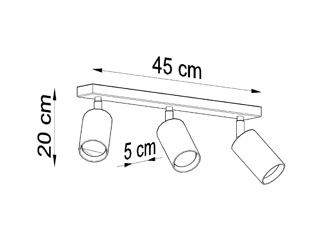 Lampade da soffitto Vorix scandinavo di legna - 3 sorgenti luminose 4000K - L.45 x A.20 cm - legno naturale