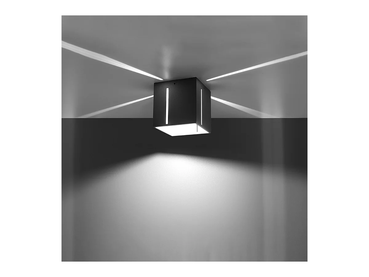 Plafonniers Luminara moderne en aluminium - 1 sources lumineuses 4000K - L.10 x H.10 cm - gris