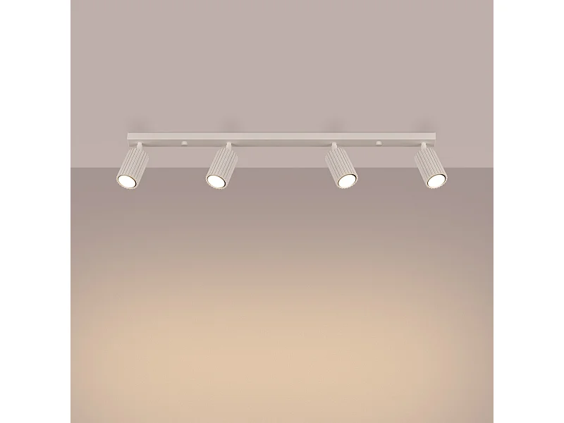 Plafondlamp Gloow minimalistisch van  - 4 lichtbronnen 3000K - L.81 x H.16,5 cm - beige