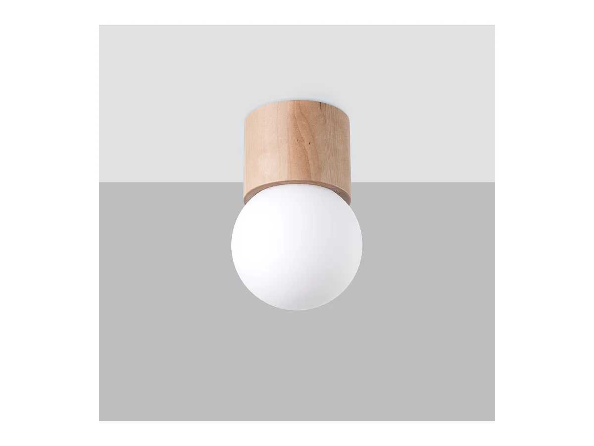 Plafonniers Lust moderne en bois - 1 sources lumineuses 4000K - L.12 x H.19 cm - bois naturel