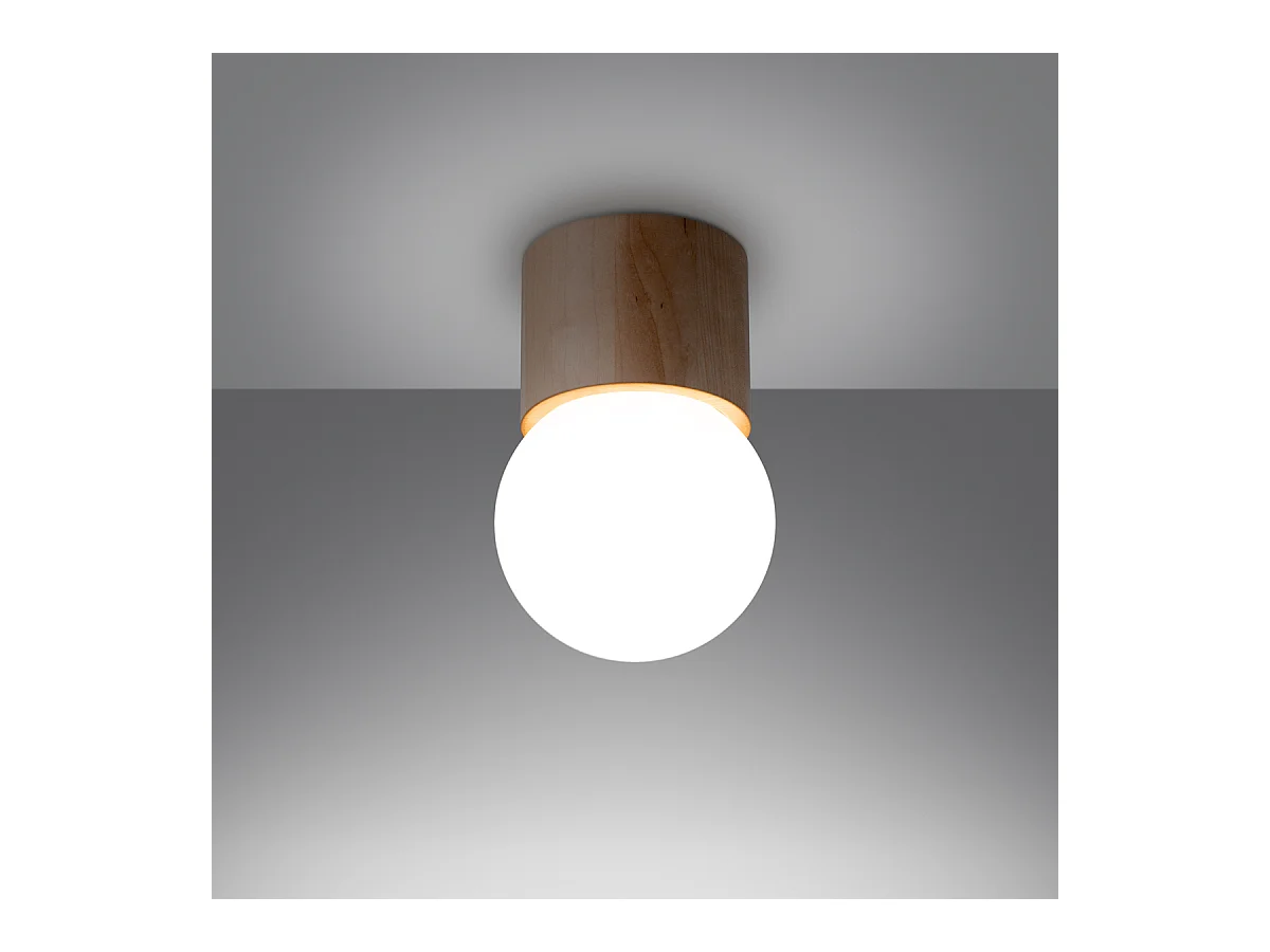 Plafonniers Lust moderne en bois - 1 sources lumineuses 4000K - L.12 x H.19 cm - bois naturel