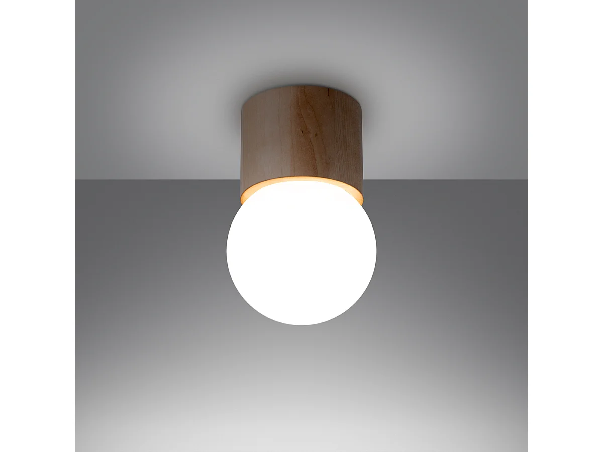 Plafonniers Lust moderne en bois - 1 sources lumineuses 4000K - L.12 x H.19 cm - bois naturel