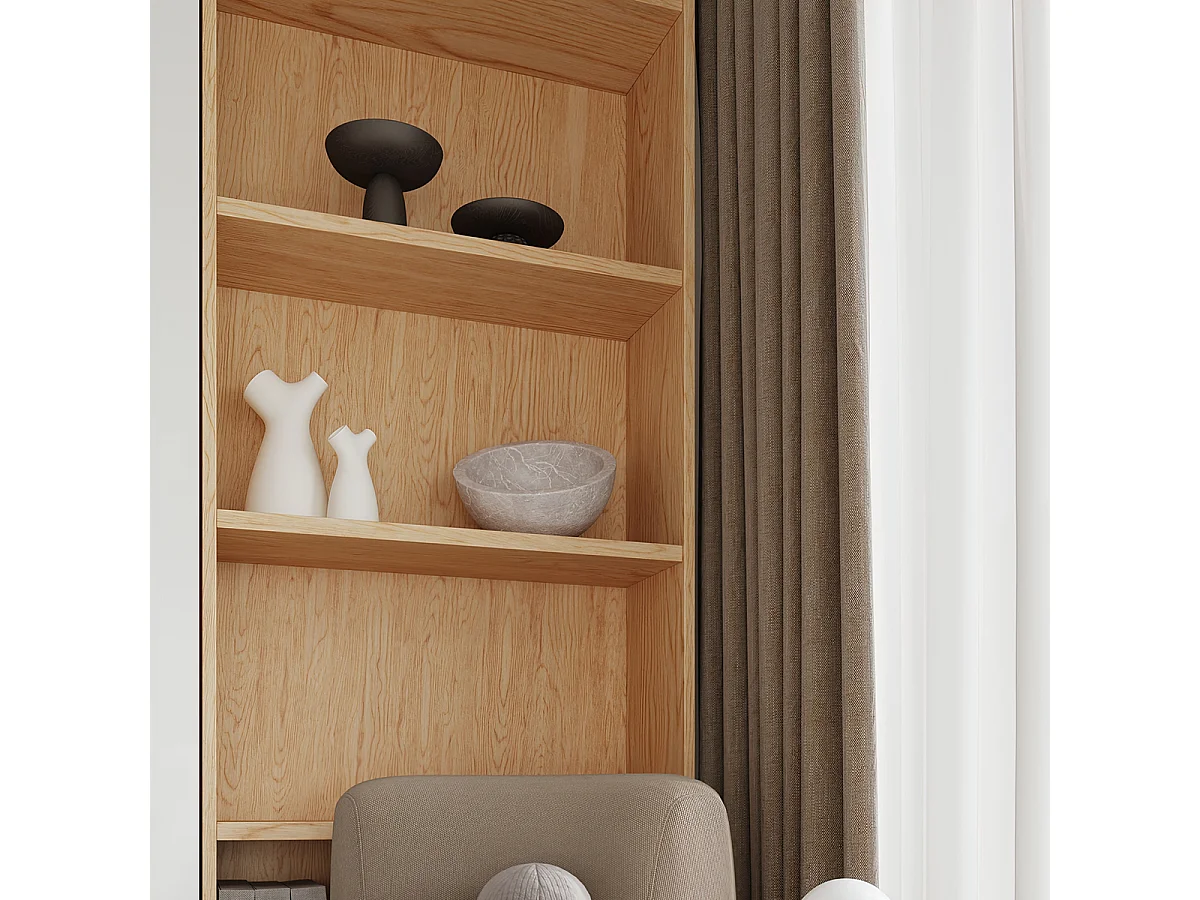 Plafonniers Lust moderne en bois - 1 sources lumineuses 4000K - L.12 x H.19 cm - bois naturel