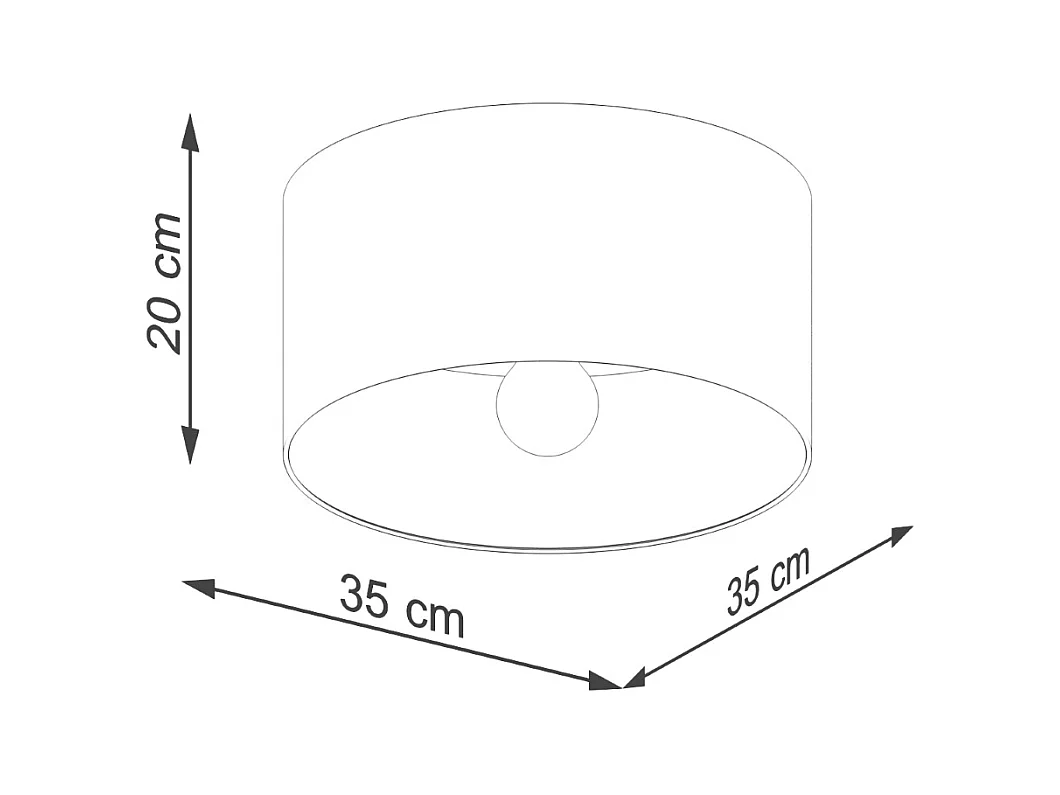 Plafony skandynawski Straylon, tkanina/drewno/stal - 1 źródło światła 4000K - L.35 x H.20 cm - biały/ciemny brąz