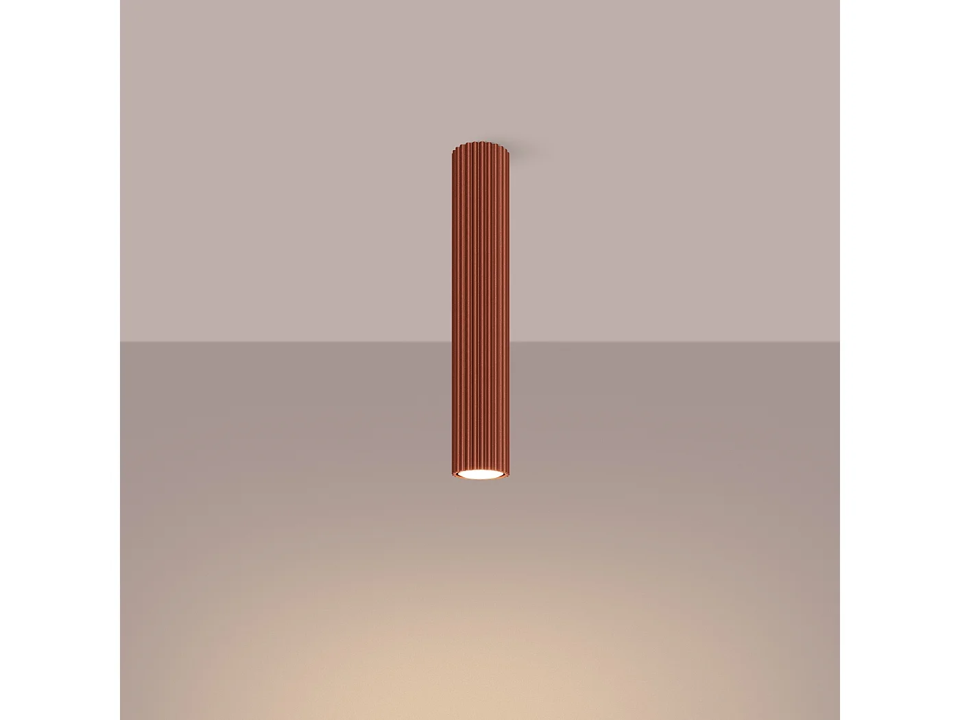 Lampada da soffitto Gloow minimalista di alluminio - 1 sorgenti luminose 4000K - L.6,5 x A.40 cm - ocra rossa