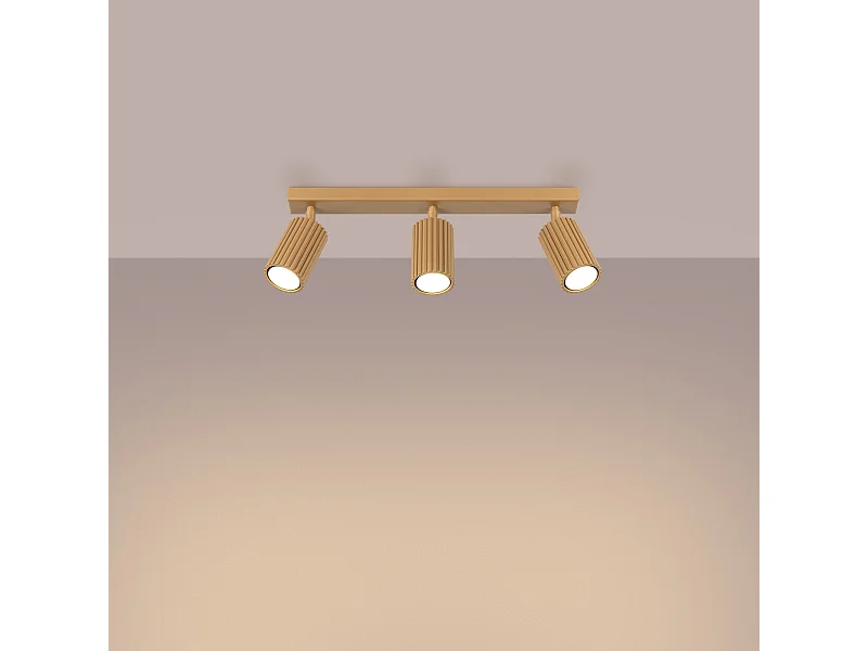 Plafondlamp Gloow minimalistisch van  - 3 lichtbronnen 3000K - L.45 x H.16,5 cm - gouden