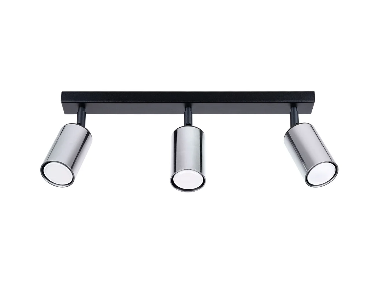 Plafondlampen Glois modern van  - 3 lichtbronnen 3000K - L.45 x H.18,5 cm - zwart/chroom